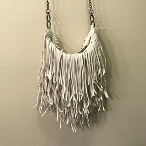 White Fringe Crossbody Bag